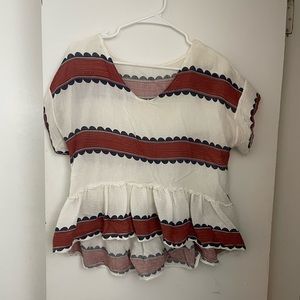 Peplum short sleeve top